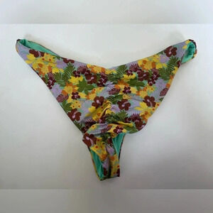L*Space Cool Tone Floral Cheeky Bikini Bottom Women Size XL